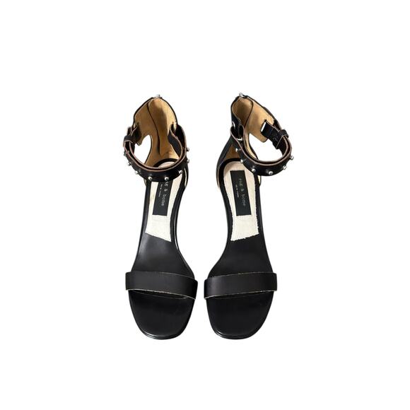 Rag & Bone Tamira II Heel Sandal Leather Studded Stiletto Size 9 Ankle Strap - Picture 3 of 12
